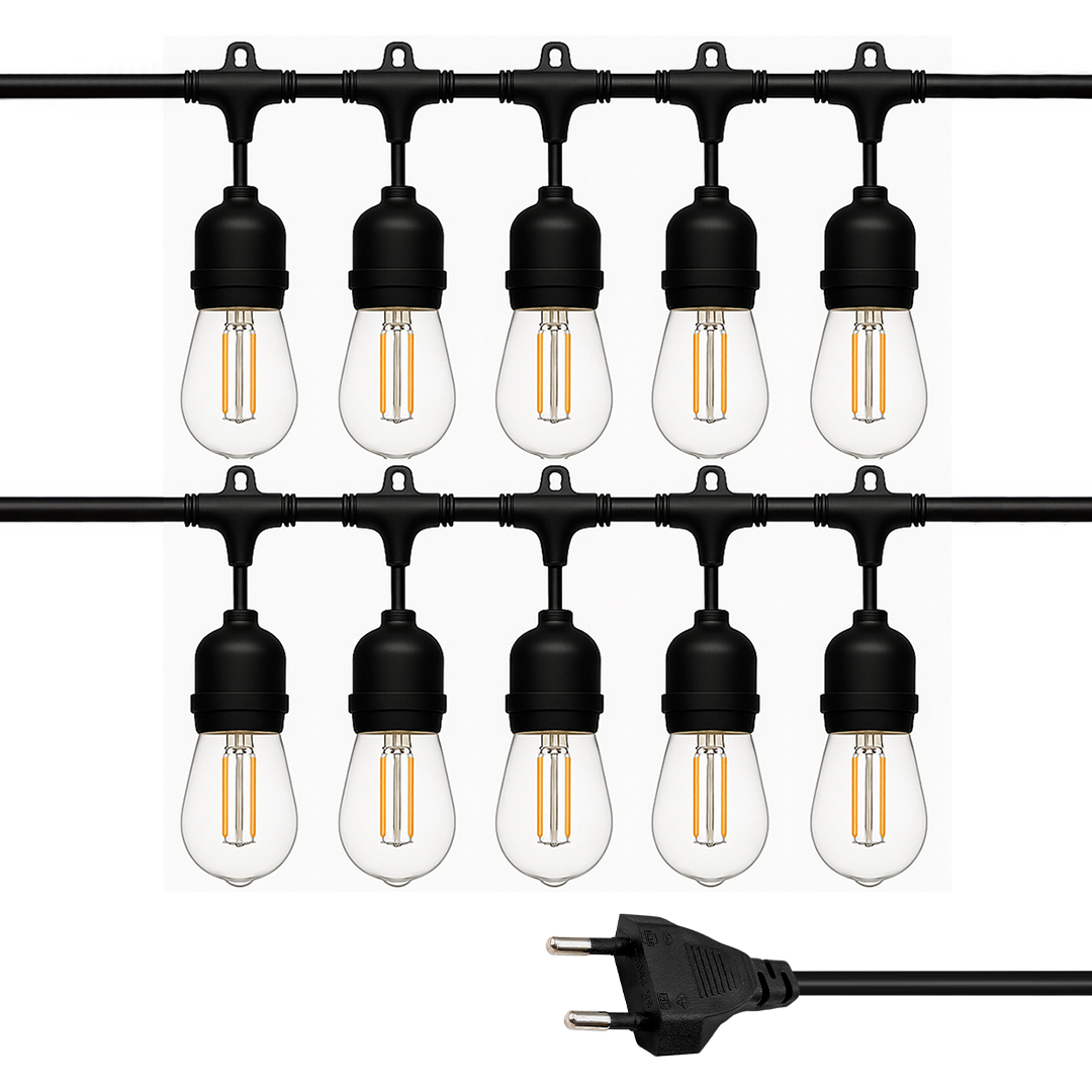 LEDX KB00002 10LU E27 DUY SIRALI 10 METRE LAMBA KABLOSU (10 ADET DUY İÇERİR)