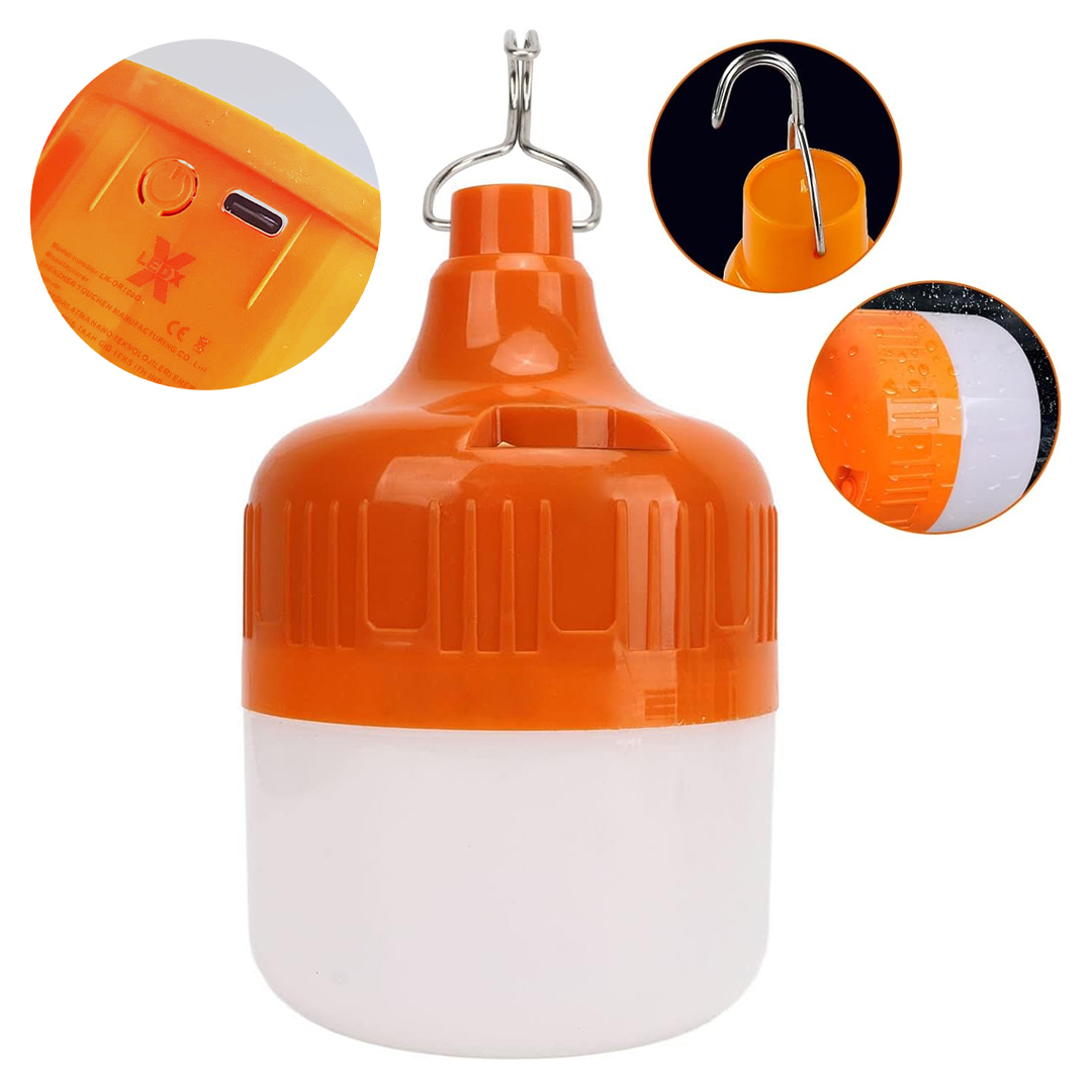 LEDX LN-OR50G 50 WATT TYPE-C ŞARJLI TAŞINABİLİR ASMA KANCALI KAMP ÇADIR LAMBASI 6500K 1200MAH 3 MODLU ABS