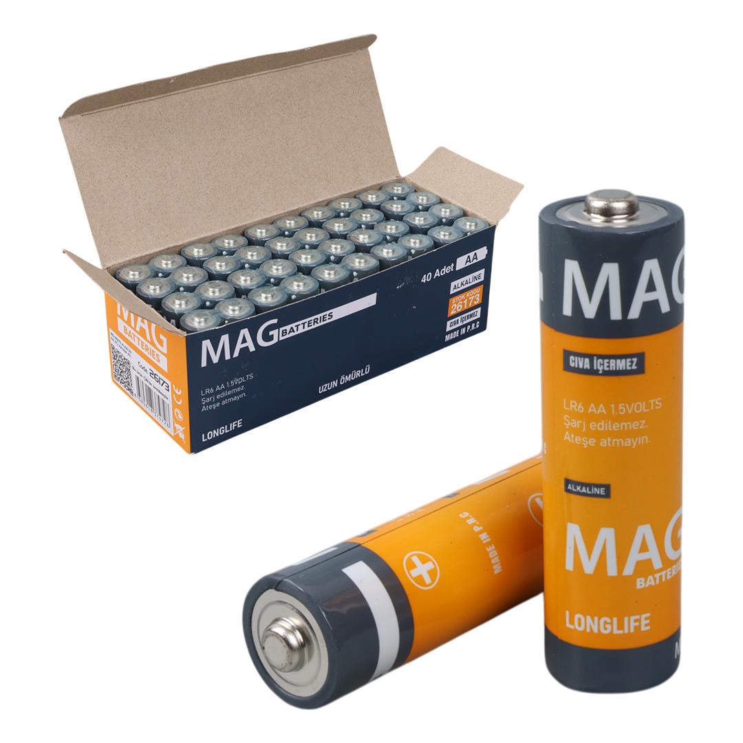 MAG BATTERIES MG-26173 ALKALİN AA 40'LI KALEM PİL (AA,LR6 AM-3)
