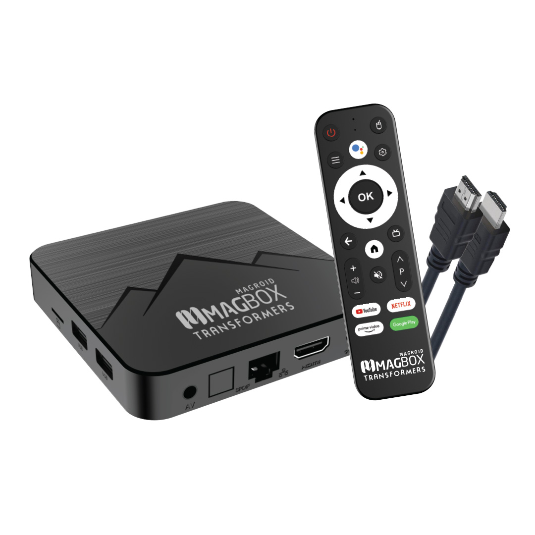 MAGBOX MAGROID TRANSFORMERS 32 GB HDD 4 GB RAM BLUETOOTH 5G SES KOMUT KUMANDALI DAHİLİ WİFİ ANDROID TV BOX