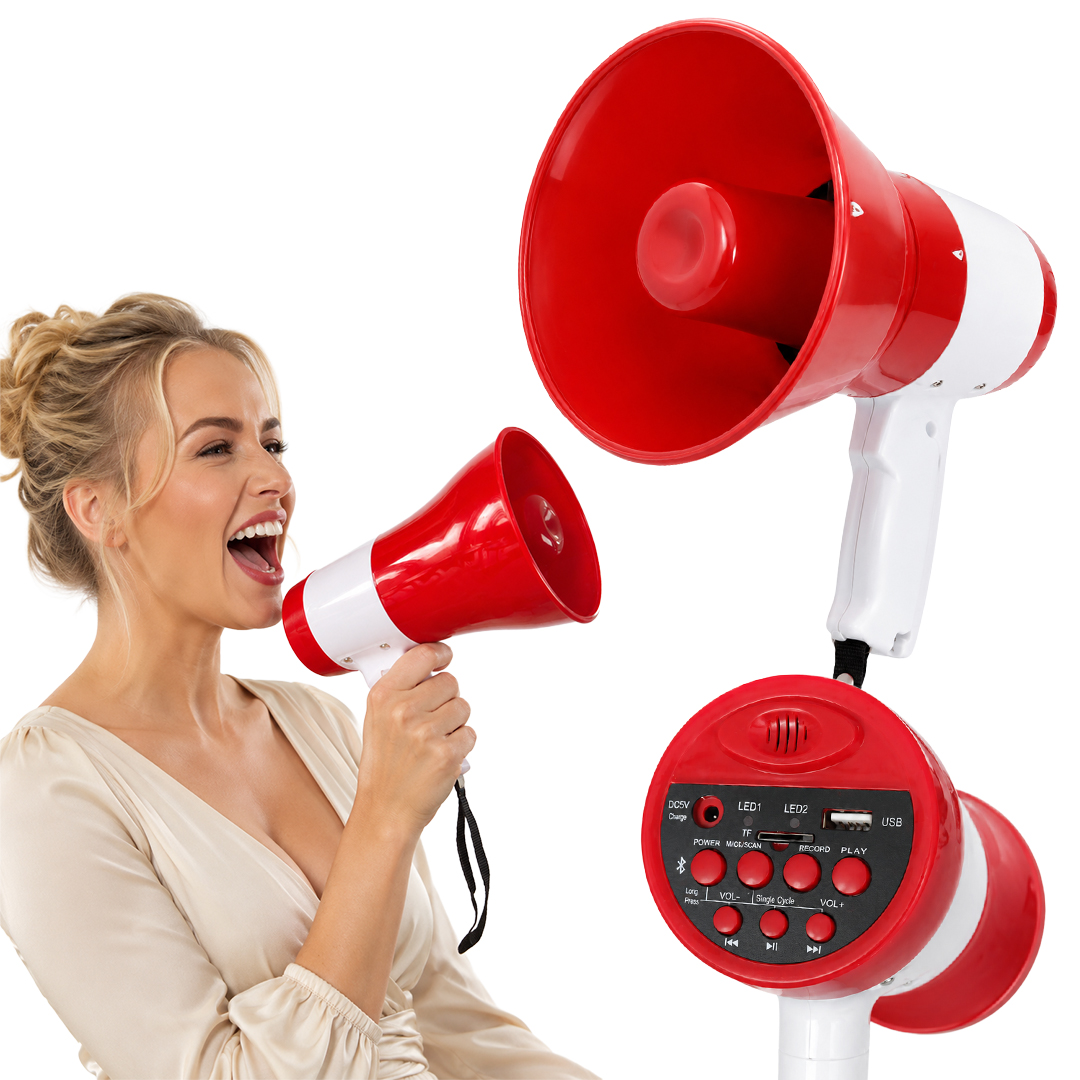 MAGİCVOİCE 619U 50 WATT ŞARJ EDİLEBİLİR EL MEGAFONU BLUETOOTH VE SES KAYIT DESTEKLİ