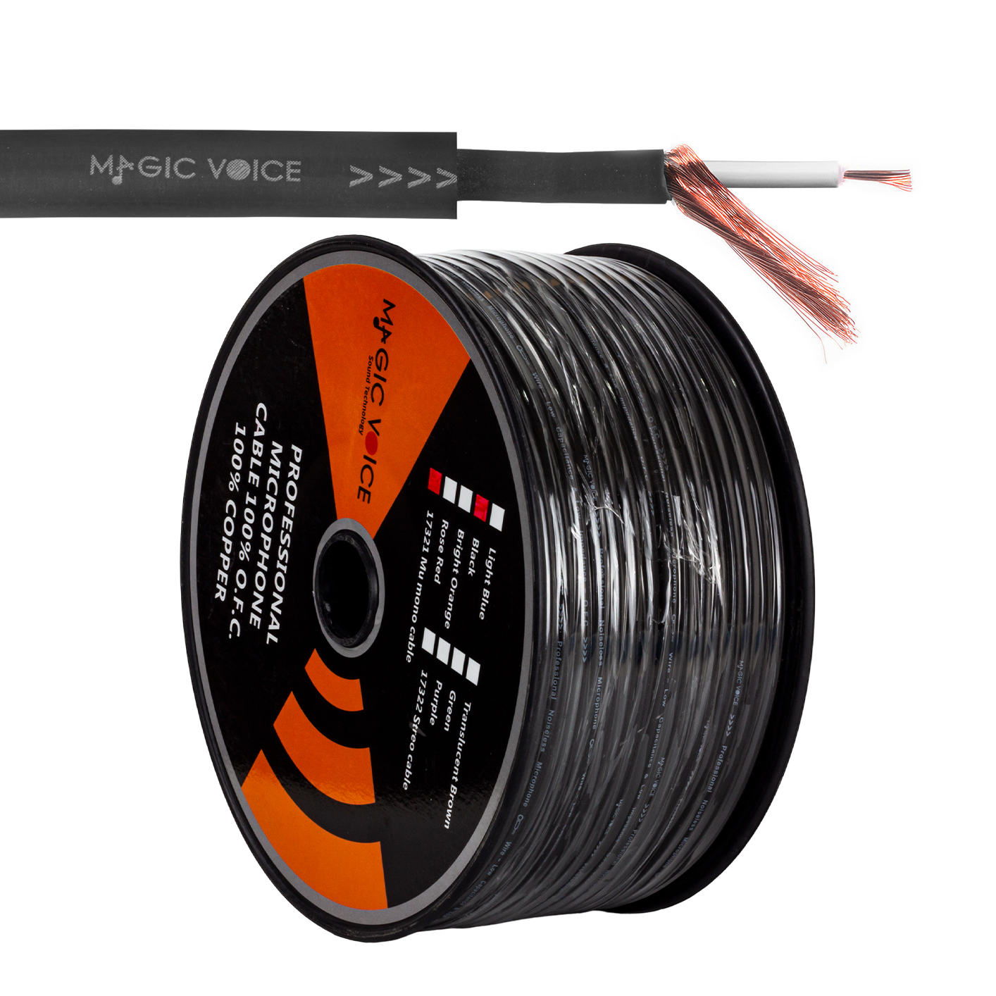 MAGİCVOİCE B96 PROFESYONEL TEK DAMARLI BLENDAJLI ENSTRÜMAN BAKIR MİKROFON KABLOSU MONO 100 METRE (SİYAH)