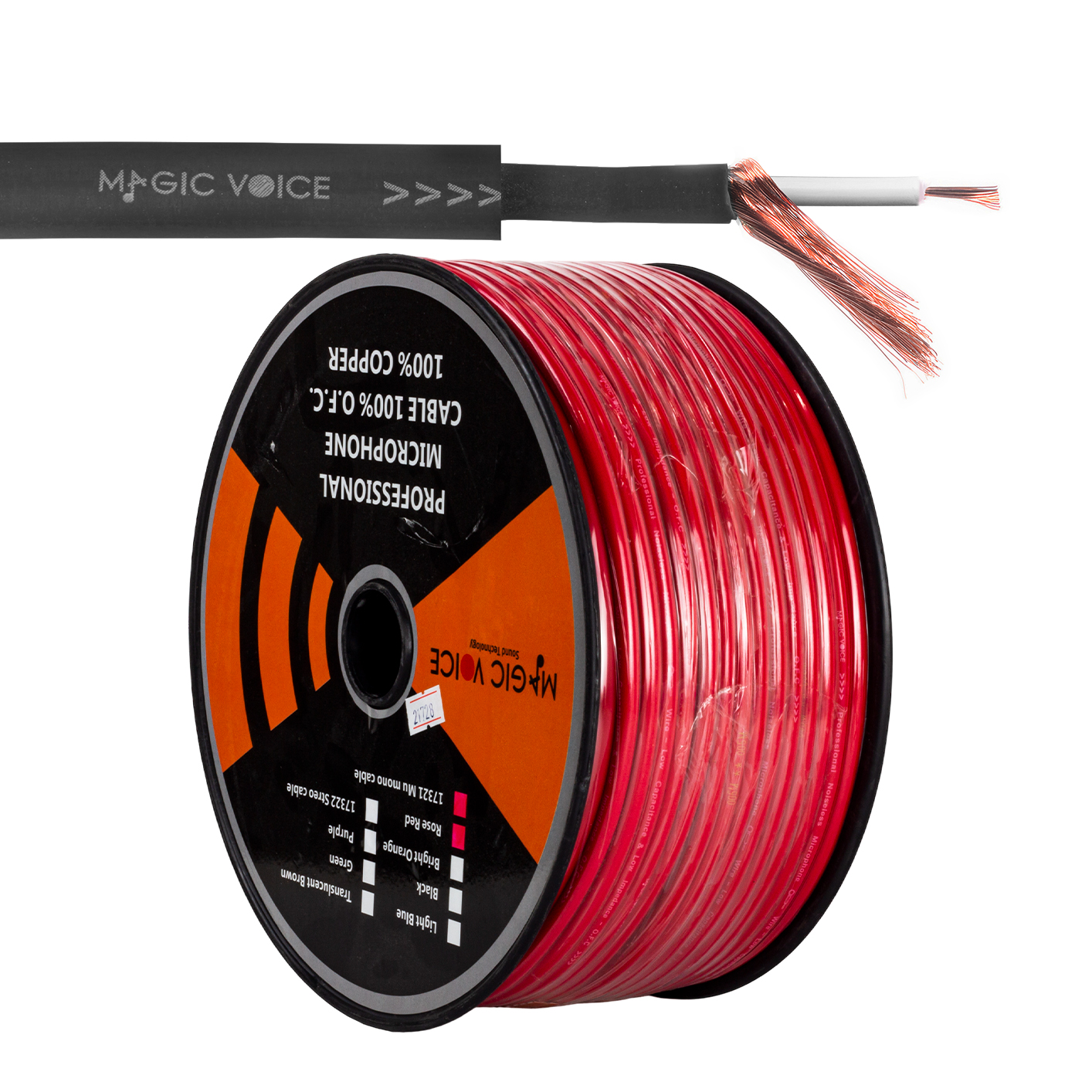 MAGİCVOİCE B96 PROFESYONEL TEK DAMARLI BLENDAJLI ENSTRÜMAN BAKIR MİKROFON KABLOSU MONO 100 METRE (KIRMIZI)