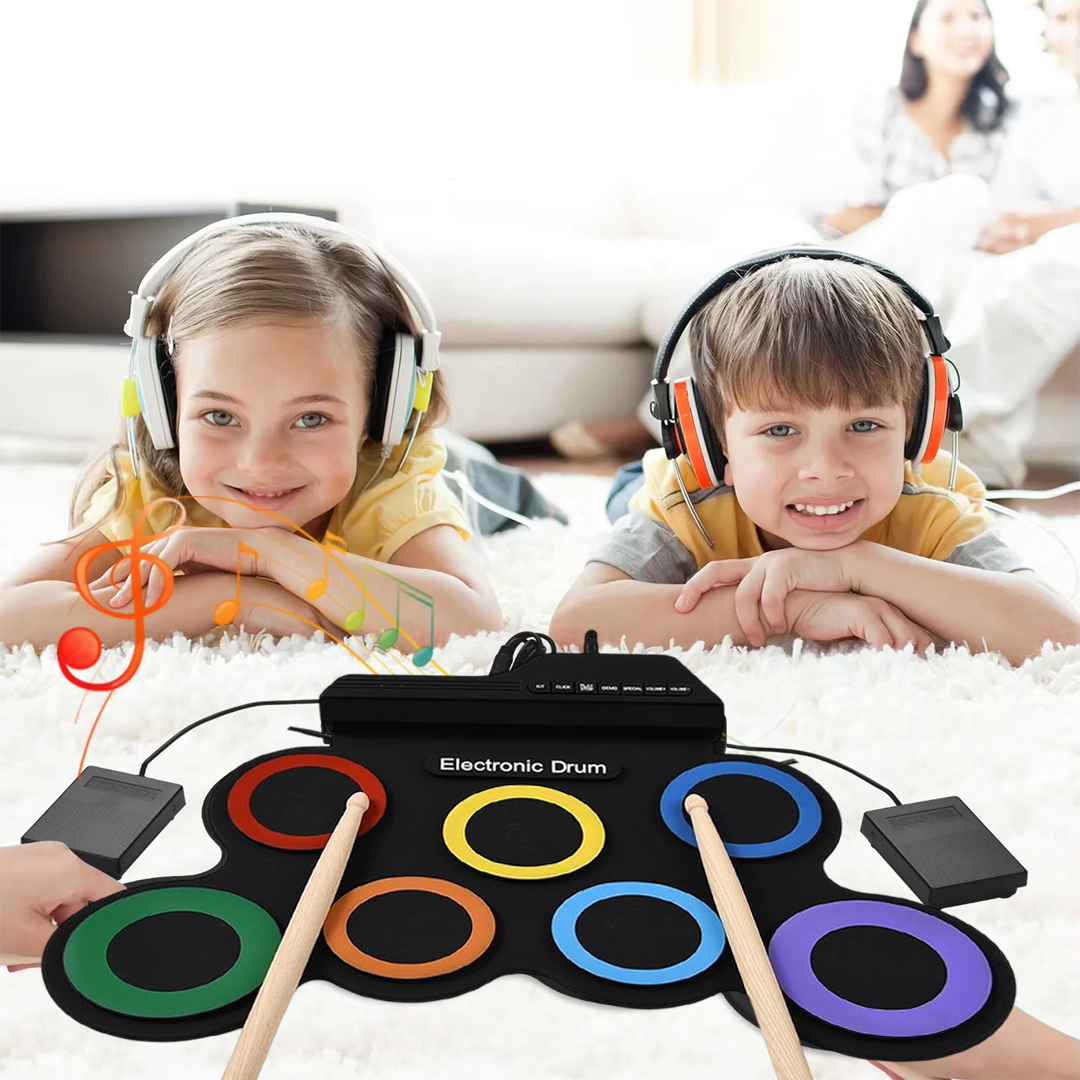 MAGICVOICE G3002R 7 PED GÖKKUŞAĞI RENKLİ ELEKTRONİK ROLL UP DAVUL KİTİ