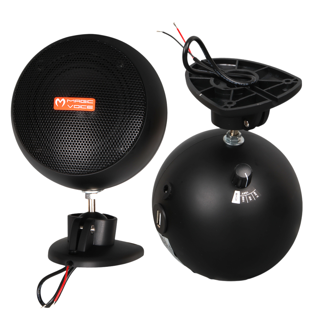 MAGICVOICE MV-13 7.5 CM 20 WATT KOMÜTATÖRLÜ HAT TRAFOLU SİYAH SÜTUN SARKIK HOPARLÖR (2'Lİ TAKIM)