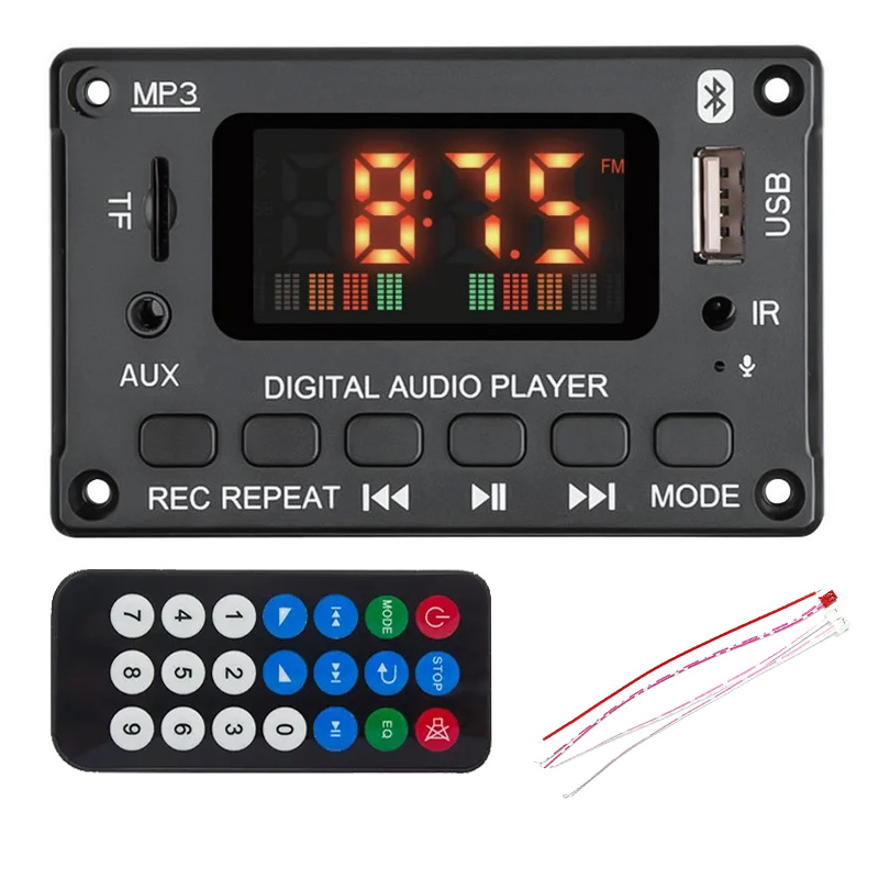 MAGİCVOİCE MV-15560 BLUETOOTH/USB/TF/AUX MP3 DEKODER MODÜL 5W+5W STEREO AMFİLİ DİJİTAL EKRANLI