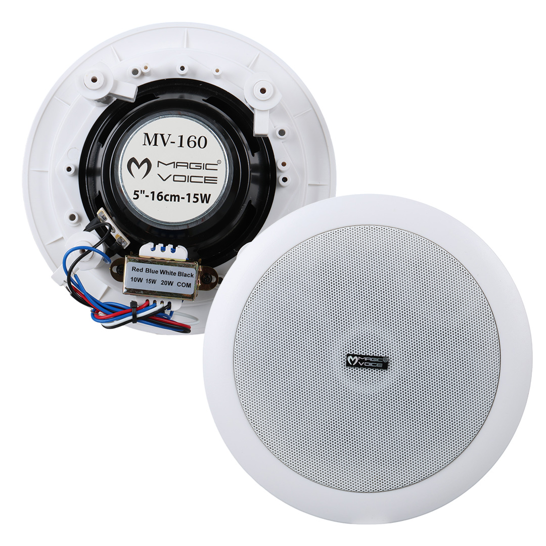 MAGICVOICE MV-160 16 CM 15W TWEETERLİ BEYAZ TRAFOLU ALÇIPAN TAVAN HOPARLÖR