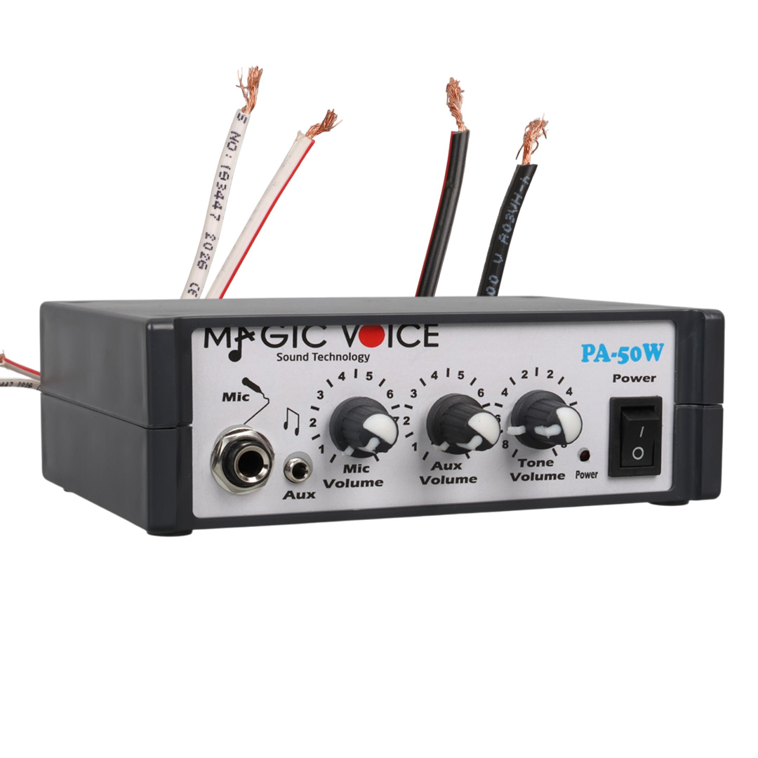 MAGICVOICE MV-2022 PA-50W PLASTİK KASA  12 VOLT MİNİ 50 WATT PAZARCI ANFİSİ