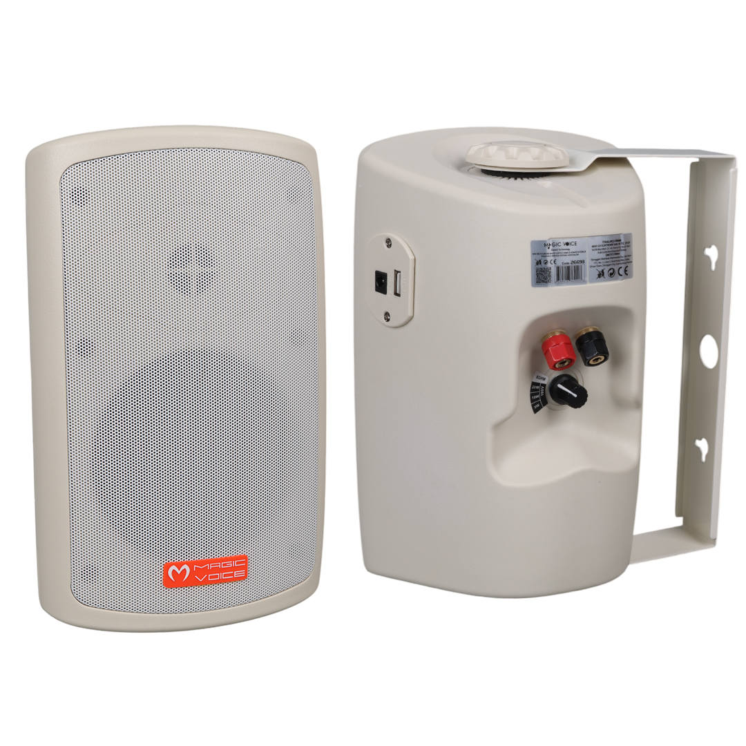 MAGICVOICE MV-36 11 CM 50 WATT KOMÜTATÖRLÜ HAT TRAFOLU BEYAZ SÜTUN HOPARLÖR (2'Lİ TAKIM)
