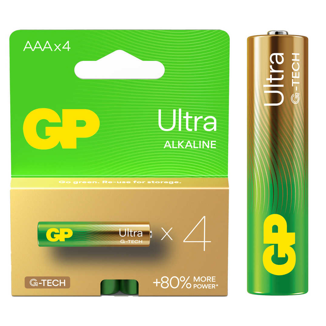 GP ULTRA ALKALİN AAA LR03 İNCE KALEM PİL G-TECH (4'LÜ PAKET FİYATI)