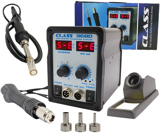 CLASS 968D DİJİTAL SICAK HAVA ÜFLEMELİ VE ISI AYARLI HAVYA LEHİM İSTASYONU