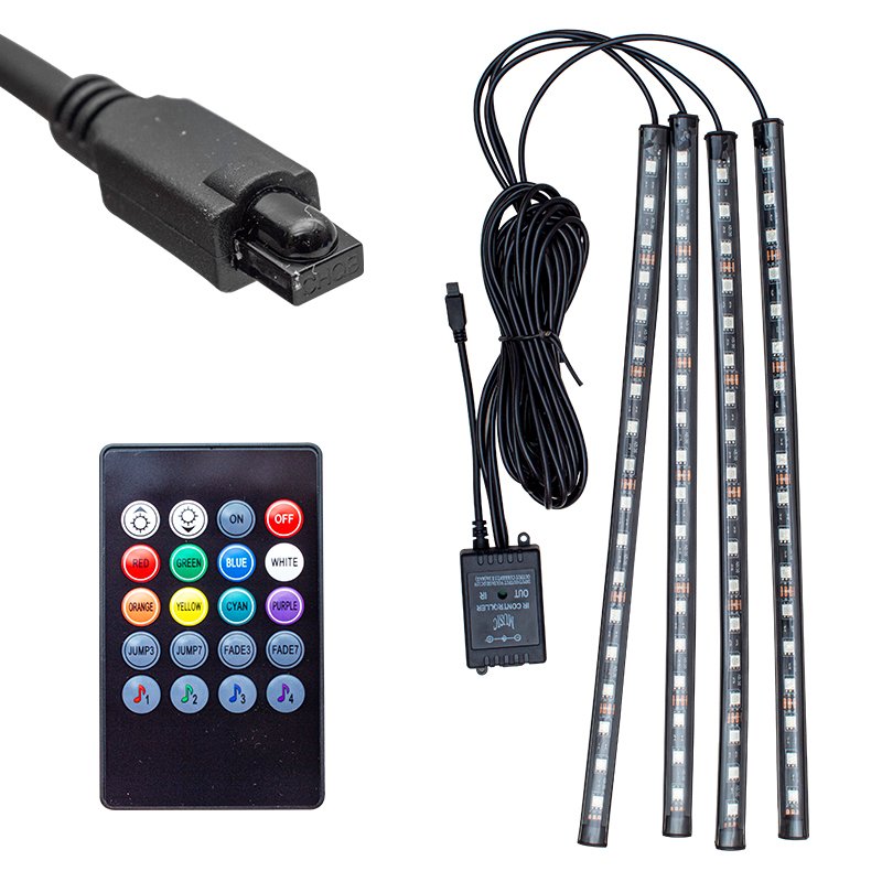 POWERMASTER PM-16543 SESE DUYARLI ARAÇ İÇİ KUMANDALI RGB LED ANİMASYON KİT