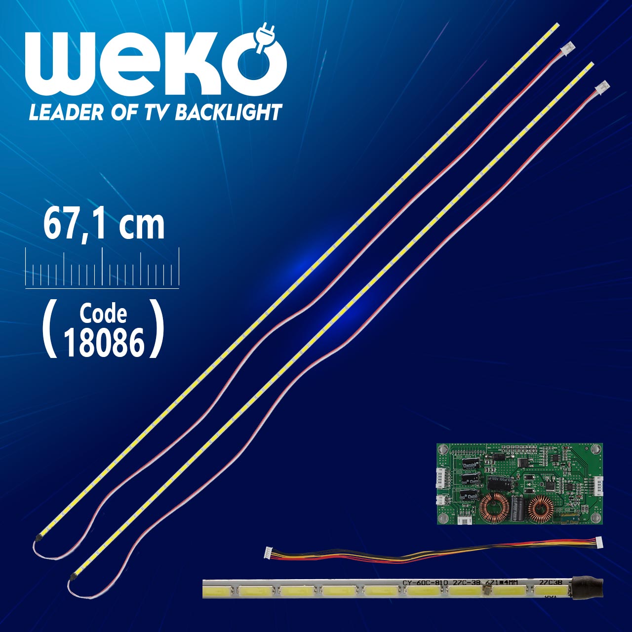 60" UNİVERSAL E-LED 81 LEDLİ (7020) 671MM 360-450MA 81-84V ÇİFT LED+SÜRÜCÜ+KABLO TAKIM (WK-1373)