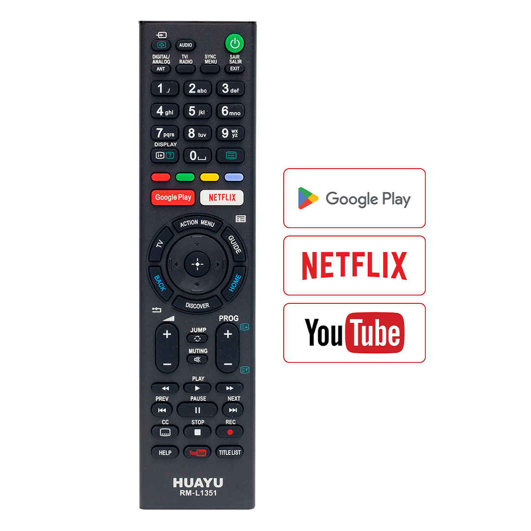 HUAYU RM-L1351 SONY GOOGLE PLAY-NETFLIX-YOUTUBE TUŞLU LCD LED TV UNIVERSAL KUMANDA