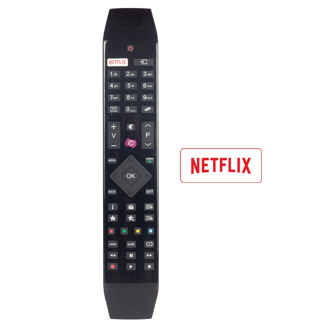 ORJİNAL KL VESTEL NETFLIX-MOR TUŞLU YENİ ÜSTÜ CAMLI-HITACHI RC 49141 LED TV KUMANDA