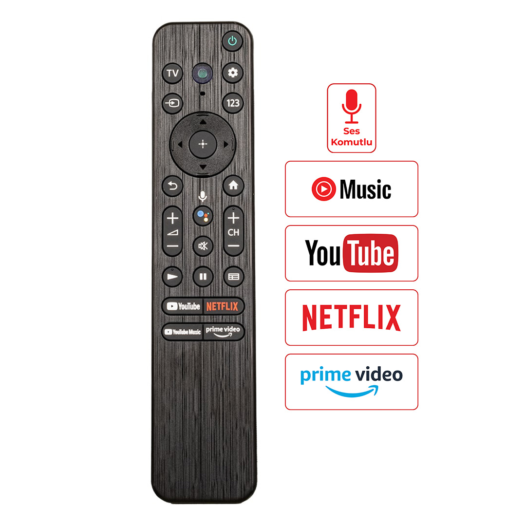 WEKO KL SONY RMF-TX800P YOUTUBE-NETFLIX-PRIME VIDEO TUŞLU SES KOMUTLU LCD LED TV KUMANDA