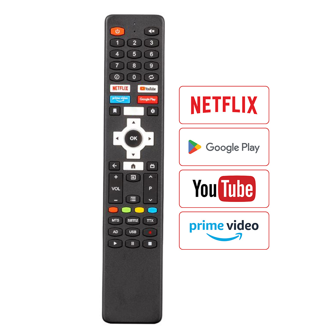 WEKO KL NEXT*VİVAX*CONTI SES KOMUTSUZ NETFLIX-YOUTUBE-PRİME-GOOGLE PLAY TUŞLU ANDROİD LCD TV KUMANDASI