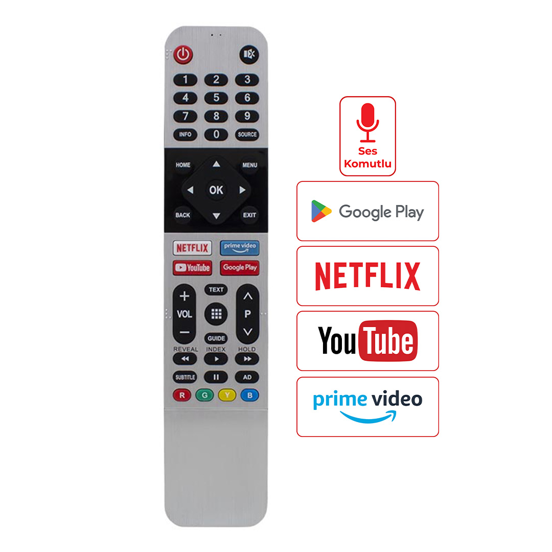WEKO KL RM-L1659 ARÇELİK-BEKO-GRUNDIG NETFLIX-YOUTUBE-PRIME VIDEO-GOOGLE PLAY TUŞ LCD TV KUMANDA (SES KOMUTSUZ)