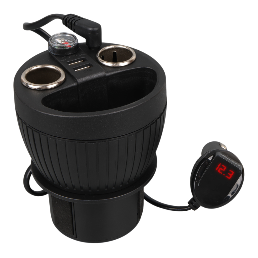 OLESSON 1640 12-24V ÇİFT USB GİRİŞLİ 120W 80CM KABLOLU DİJİTAL VOLTAJ EKRANLI 2'Lİ ARAÇ ÇAKMAK ÇOKLAYICI