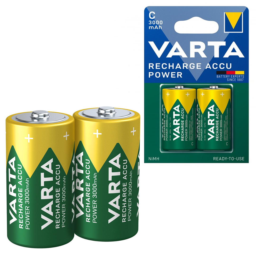 VARTA HR14 3000MAH C ORTA BOY 1.2 VOLT Nİ-MH ŞARJLI PİL 2Lİ PAKET (ŞARJ EDİLEBİLİR)