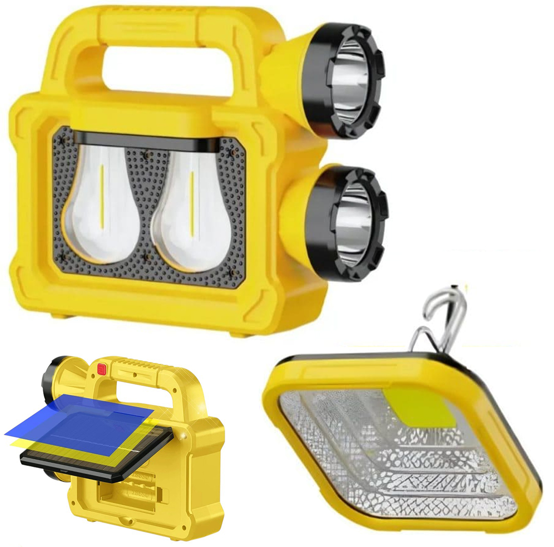 POWERMASTER PM-26930 SOLARLI 6 IŞIK MODLU POWERBANK ÖZELLİKLİ 2400MAH TYPE C GİRİŞ 5V LED KAMP FENERİ