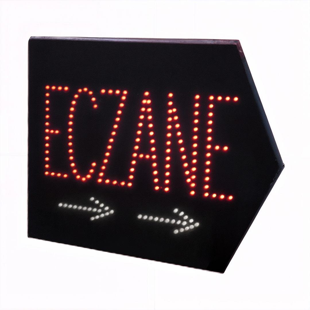 POWERMASTER PM-28338 ECZANE SMD LED TABELASI SAĞ OK YÖNLÜ KIRMIZI-BEYAZ SUYA DAYANIKLI 345X465MM