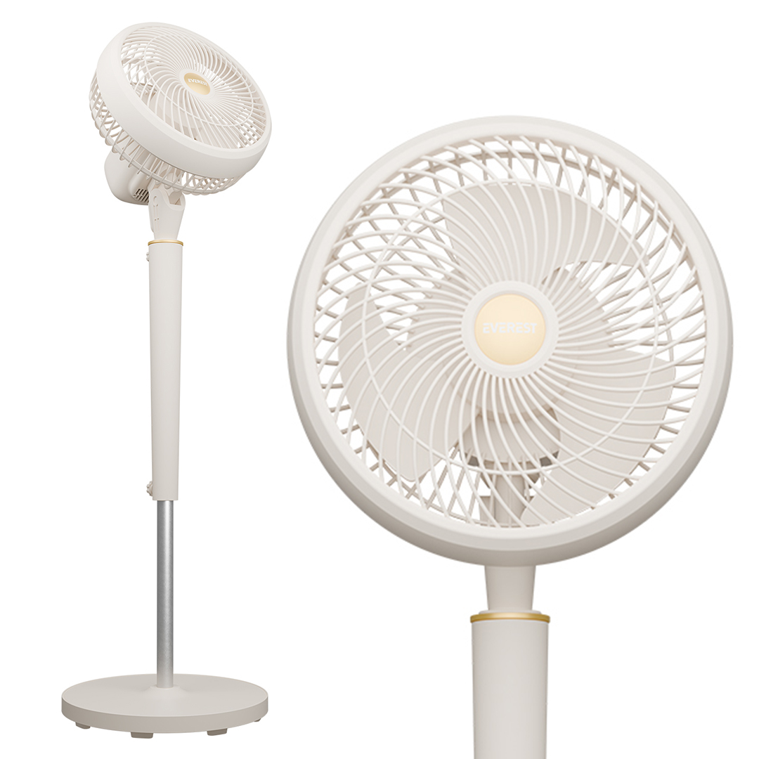 EVEREST FAN12 DYNABREEZE 9'' 70 WATT 3 HIZ KADEMELİ 2000 RPM ÇİFT MOTORLU VANTİLATÖR KREM GOLD