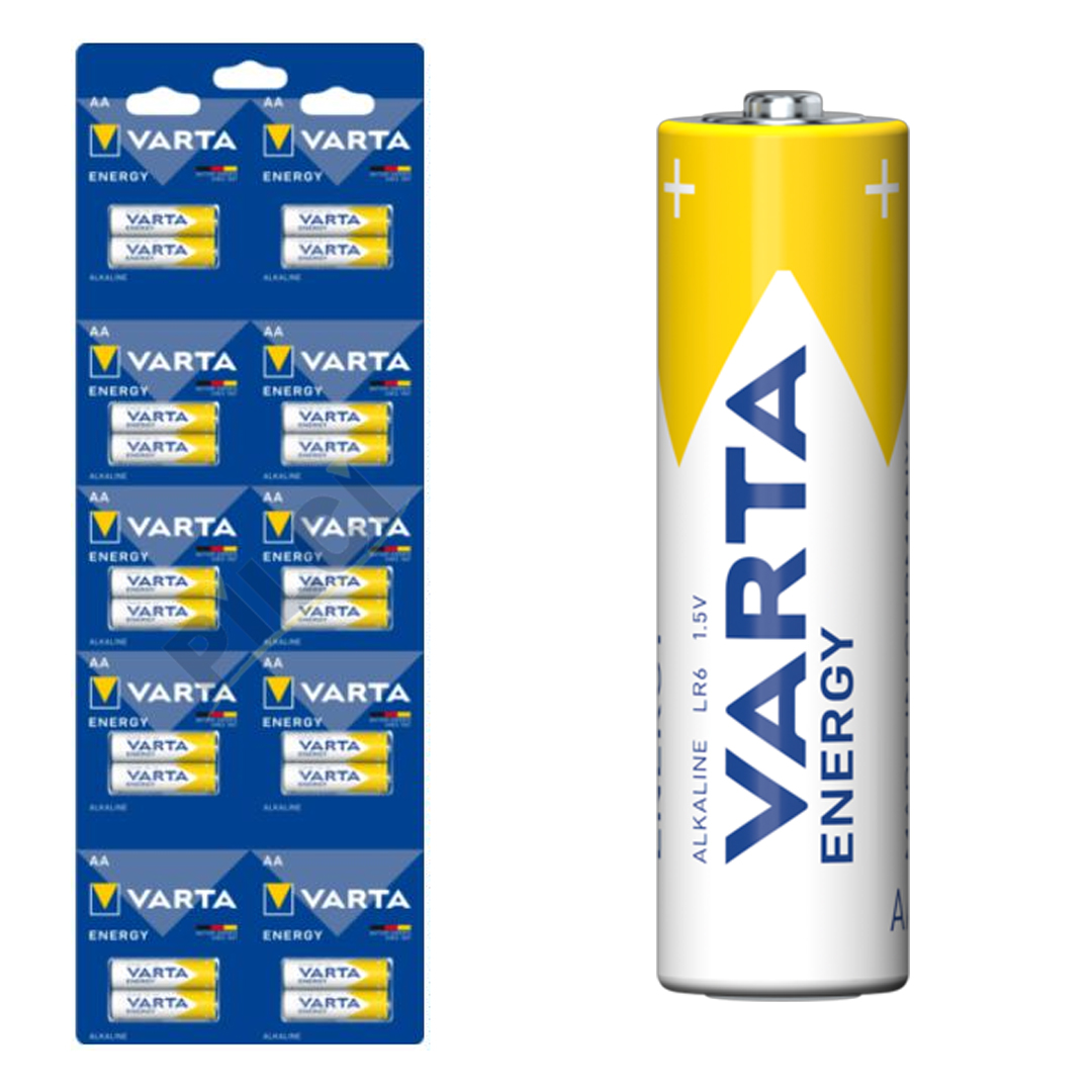 VARTA 1.5 VOLT ALKALİN AA KALEM PİL 2'Lİ YIRTMALI (20'Lİ KARTELA PAKET FİYATI)