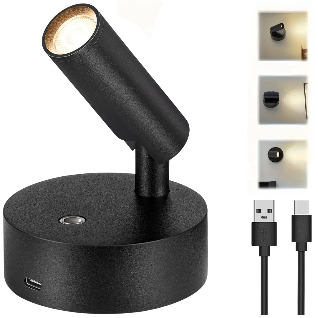 LEDX AL-XYD05 ÇOK FONKSİYONLU DOKUNMATİK ŞARJLI 1200MAH DUVAR APLİK 3000K-4000K-6500K TYPE-C