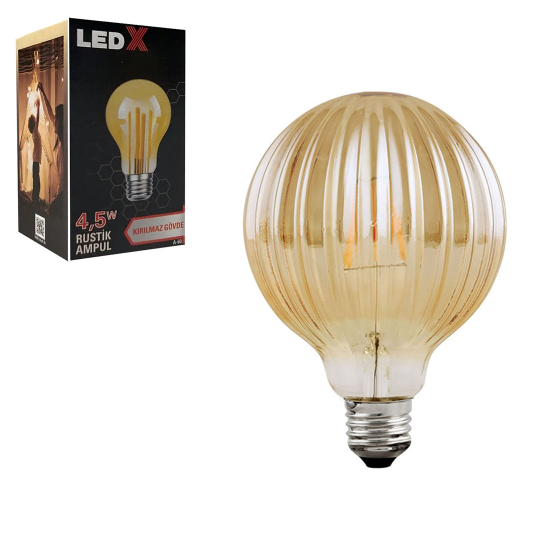 LEDX AS-60 KIRILMAZ GÖVDE 4,5 WATT RUSTİK STAR AMPUL