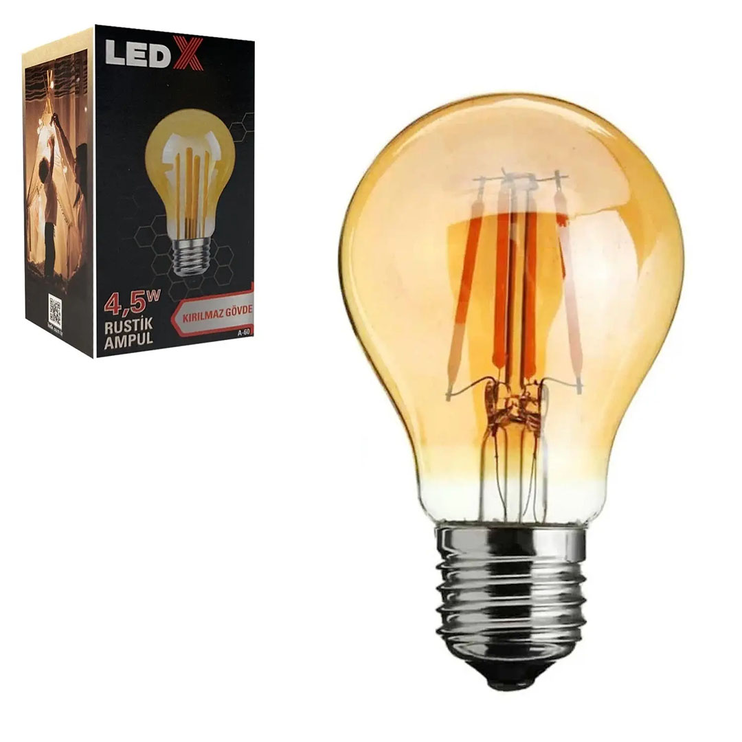 LEDX A-60 KIRILMAZ GÖVDE 4,5 WATT RUSTİK AMPUL
