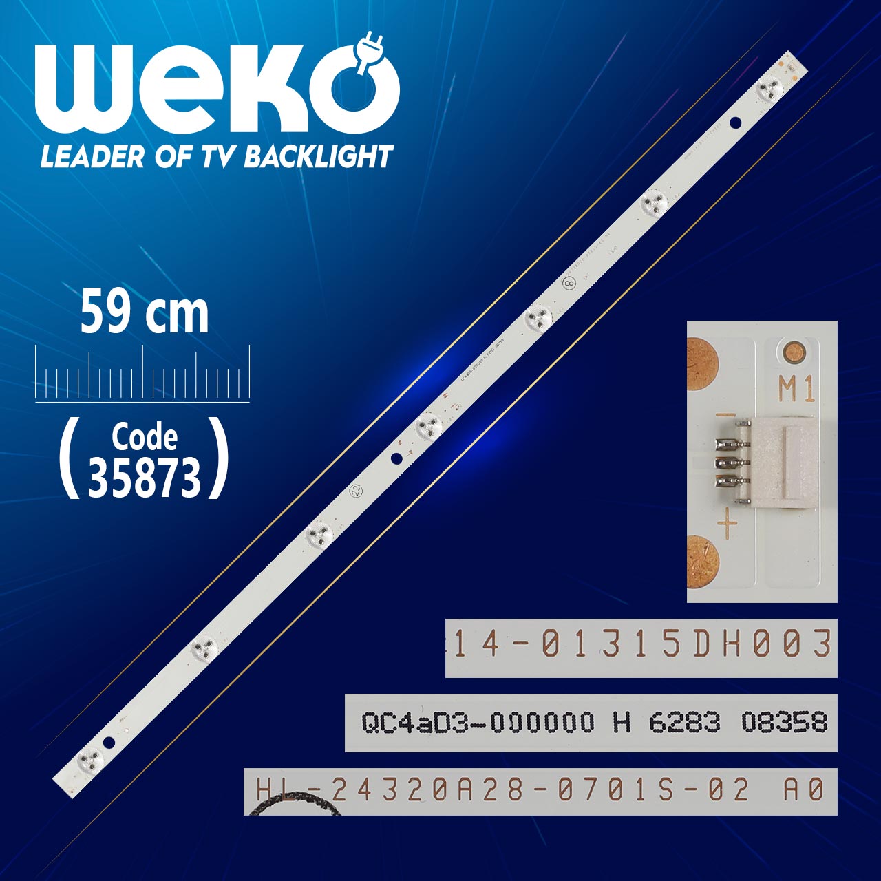 CROWN- SAST HL-24320A28-0701S-02 A0 - QC4AD3-000000 H 6283 08358 - 59 CM 7 LEDLİ - (WK-1335)  6V LED BAR