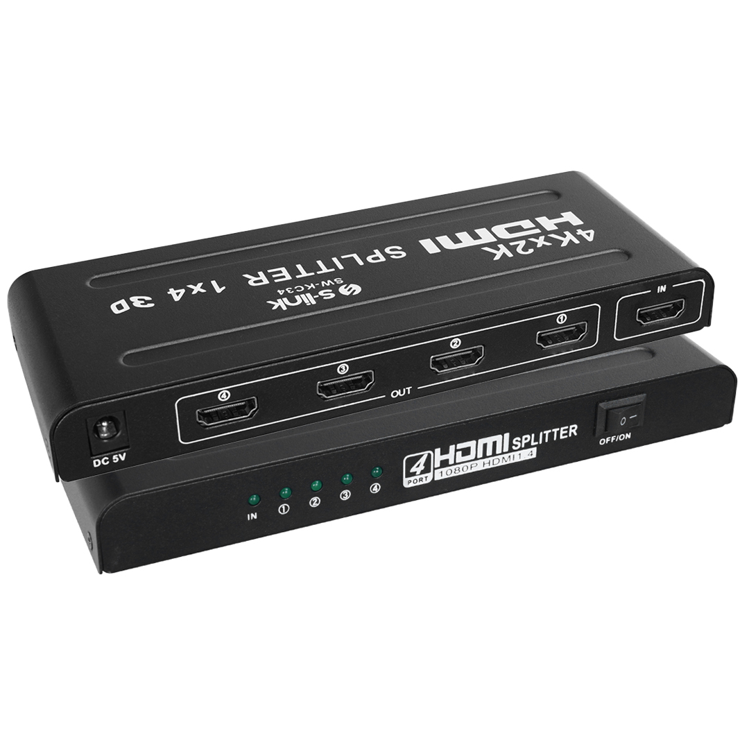 S-LİNK SW-KC34 4 PORT 4KX2K HDMI GÖRÜNTÜ ÇOĞALTICI SPLİTTER FULL HD 3D DESTEKLİ