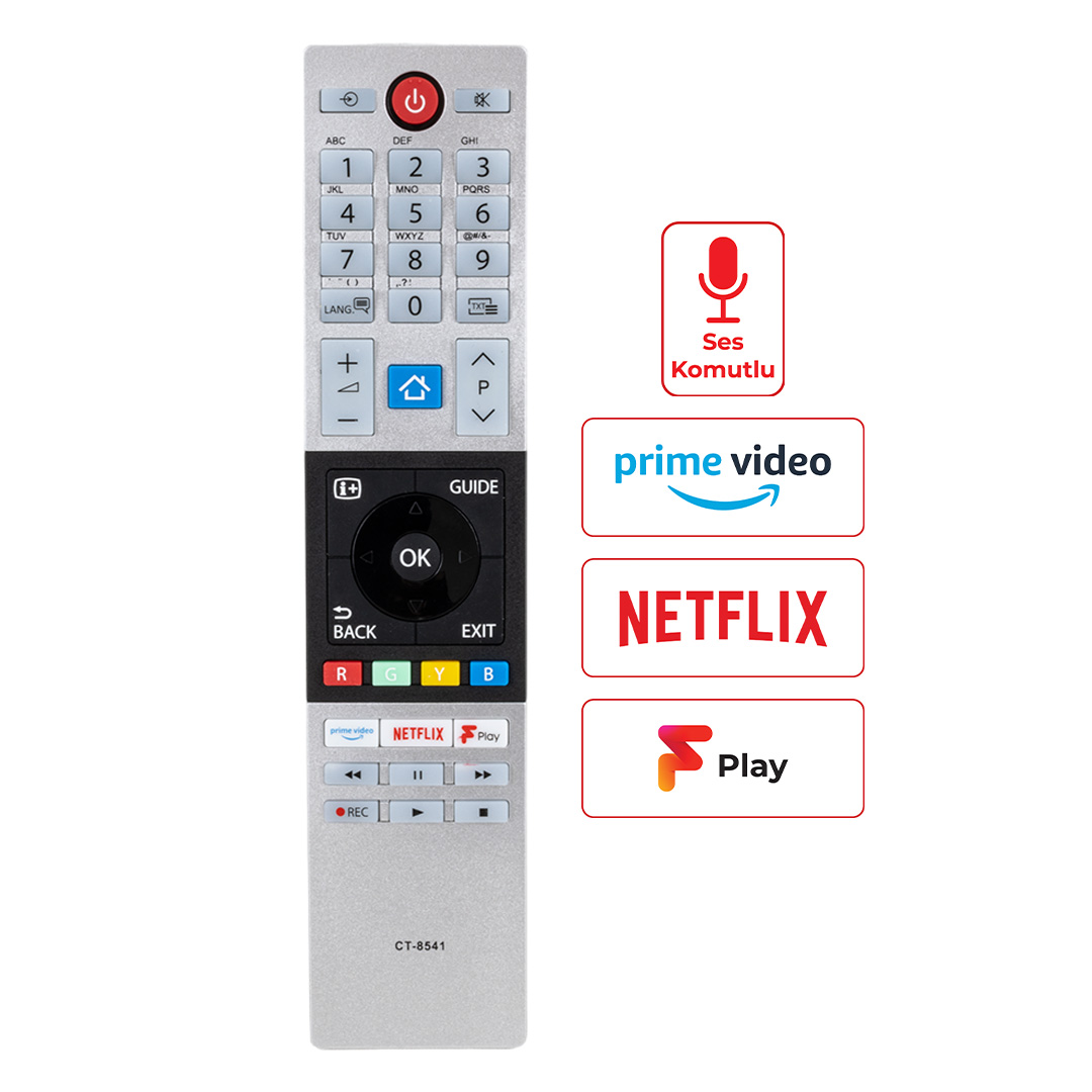 WEKO KL TOSHIBA CT-8541 NETFLIX- PRIME VIDEO-F PLAY TUŞLU LCD LED TV KUMANDA