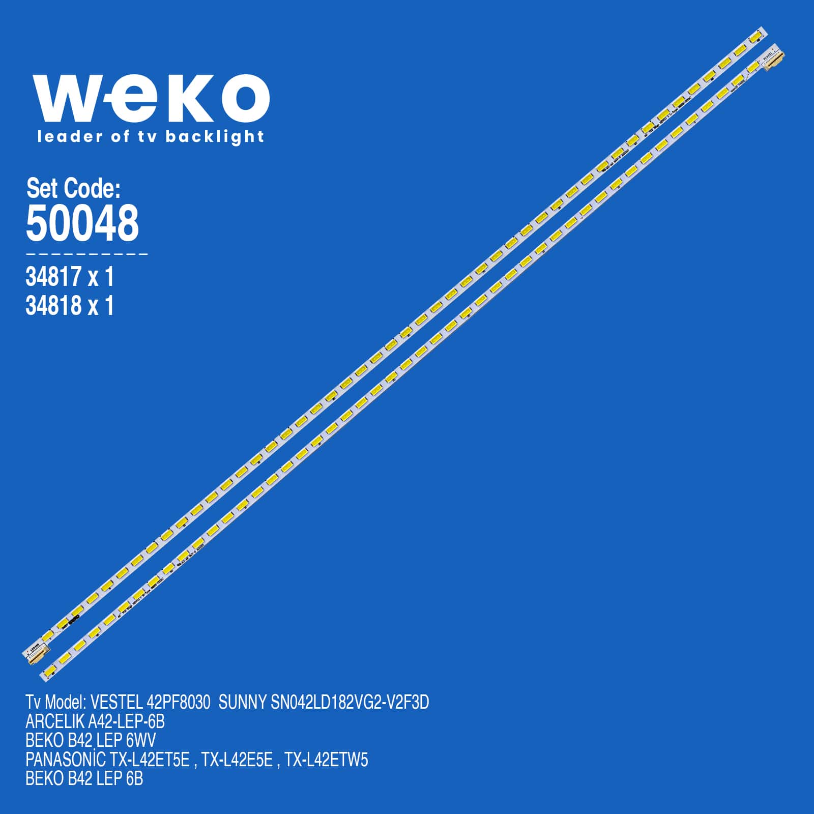 WKSET-5048 34817X1 34818X1 42'' V12 EDGE REV0.1 2 ADET LED BAR (48LED)