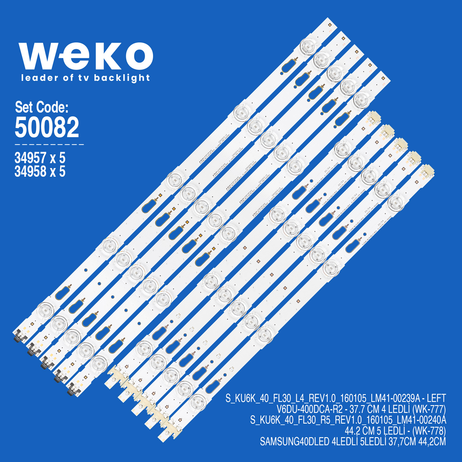 WKSET-5082 34957X5 34958X5 S_KU6K_40_FL30 10 ADET LED BAR