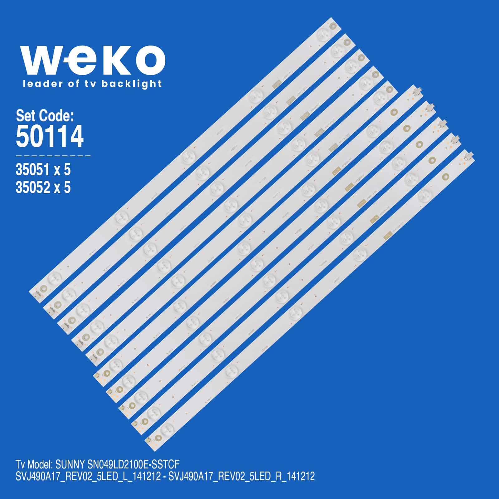 WKSET-5114 35051X5 35052X5 SVJ490A17_REV02_5LED 10 ADET LED BAR