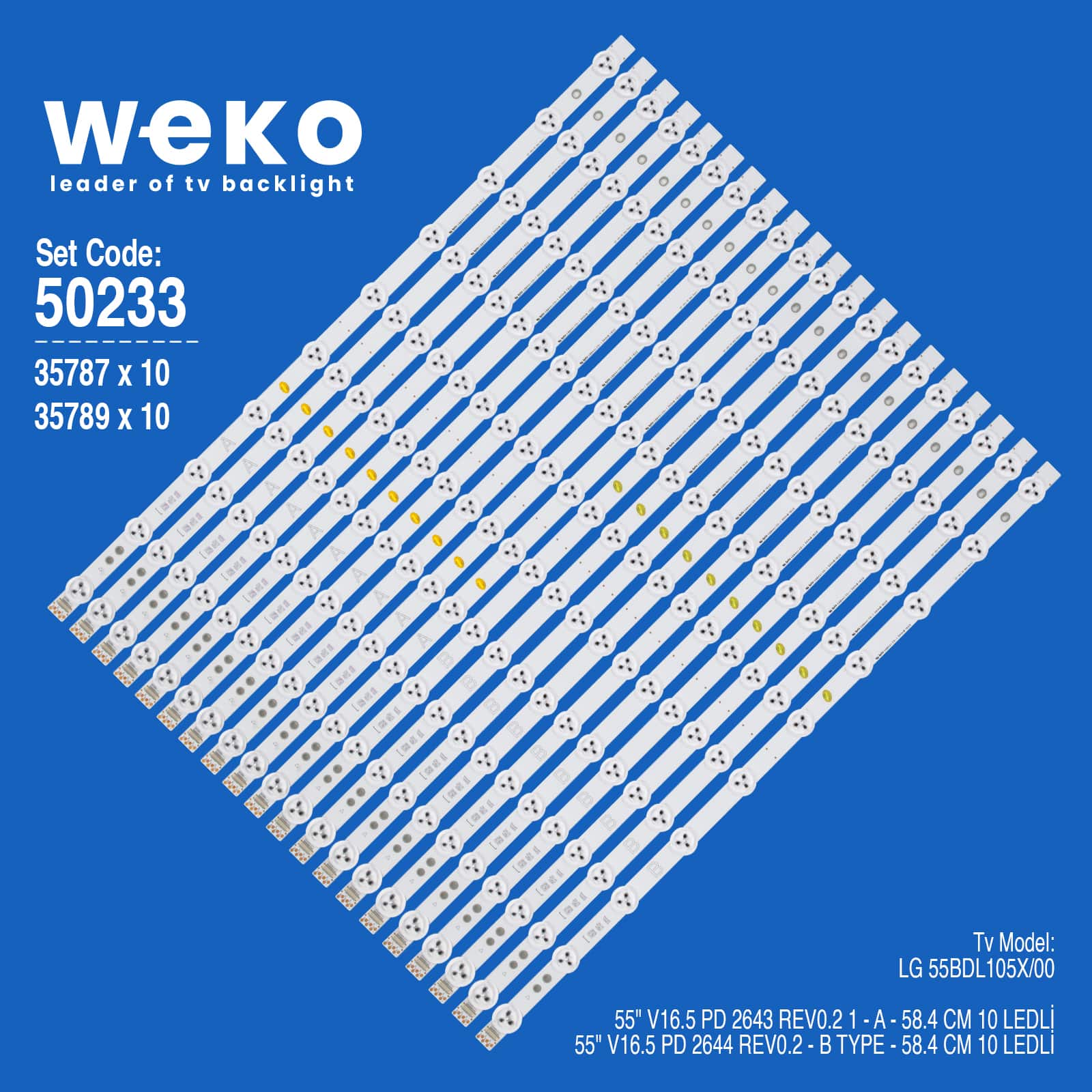 WKSET-5233 35787X10 35789X10 55" V16.5 PD 20 ADET LED BAR