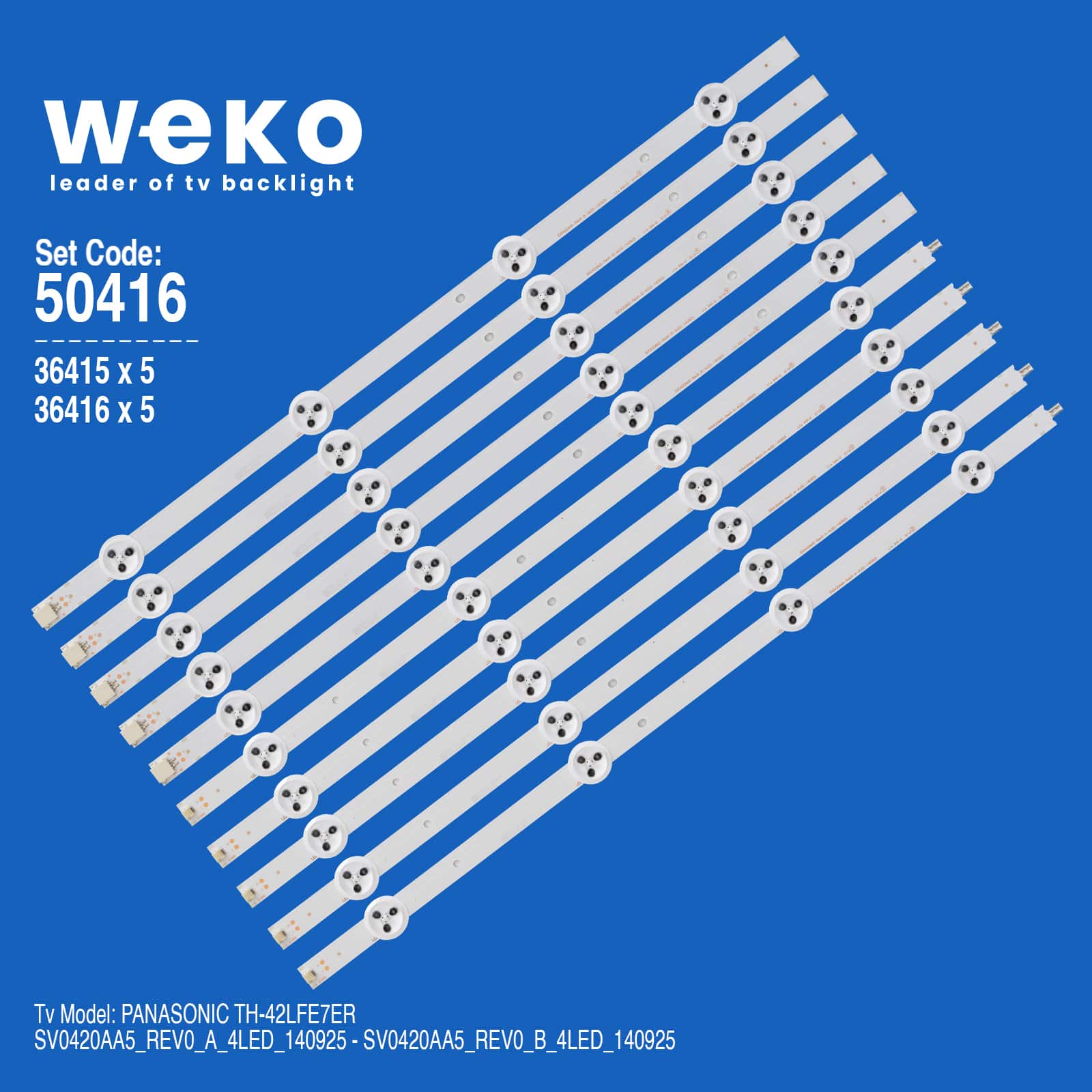 WKSET-5416 36415X5 36416X5 SV0420AA5_REV0 10 ADET LED BAR