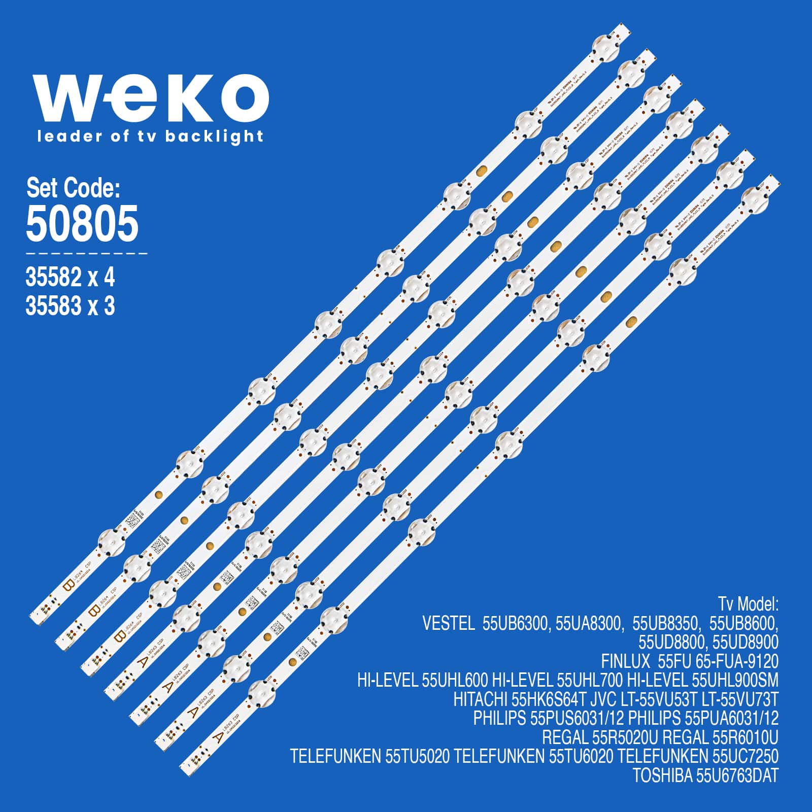 WKSET-5805 35582X4 35583X3 SVV550AK7_UHD_7LED_A/B 7 ADET LED BAR (7+8LENS)