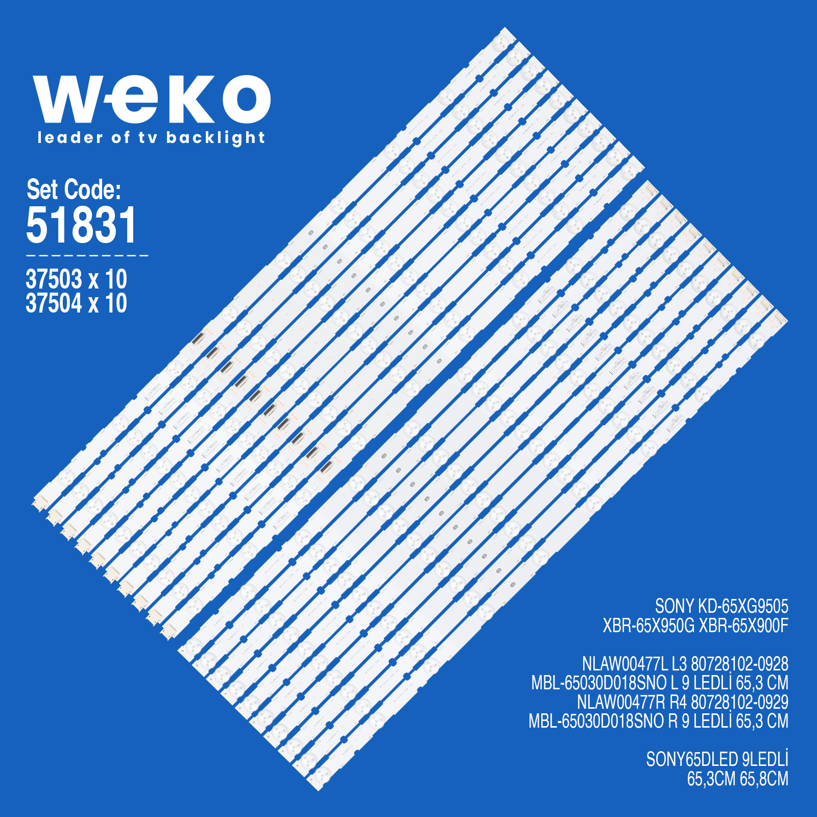 WKSET-6831 37503X10 37504X10  NLAW00477L/R 20 ADET LED BAR