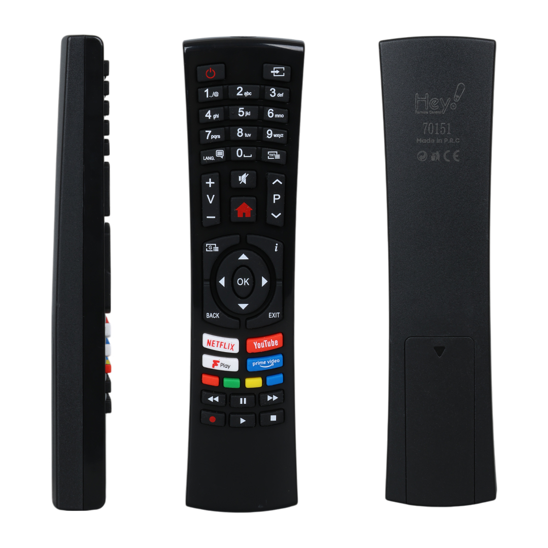 HEY KL KÜÇÜK KALIP VESTEL R/C 4391P BLACK FPLAY NETFLİX-YOUTUBE-PLAY TUŞLU LCD LED TV KUMANDA