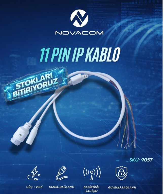 NOVACOM 9057 11 PİN IP KAMERA MONTAJ KABLOSU (1,25-8Y / PH-2Y)