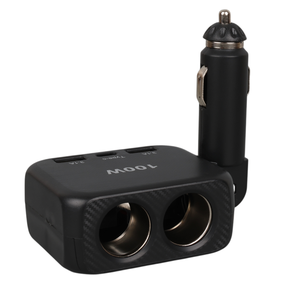 OLESSON 1655 12-24V TYPE-C + ÇİFT USB-A GİRİŞLİ 100W 2'Lİ ARAÇ ÇAKMAK ÇOKLAYICI