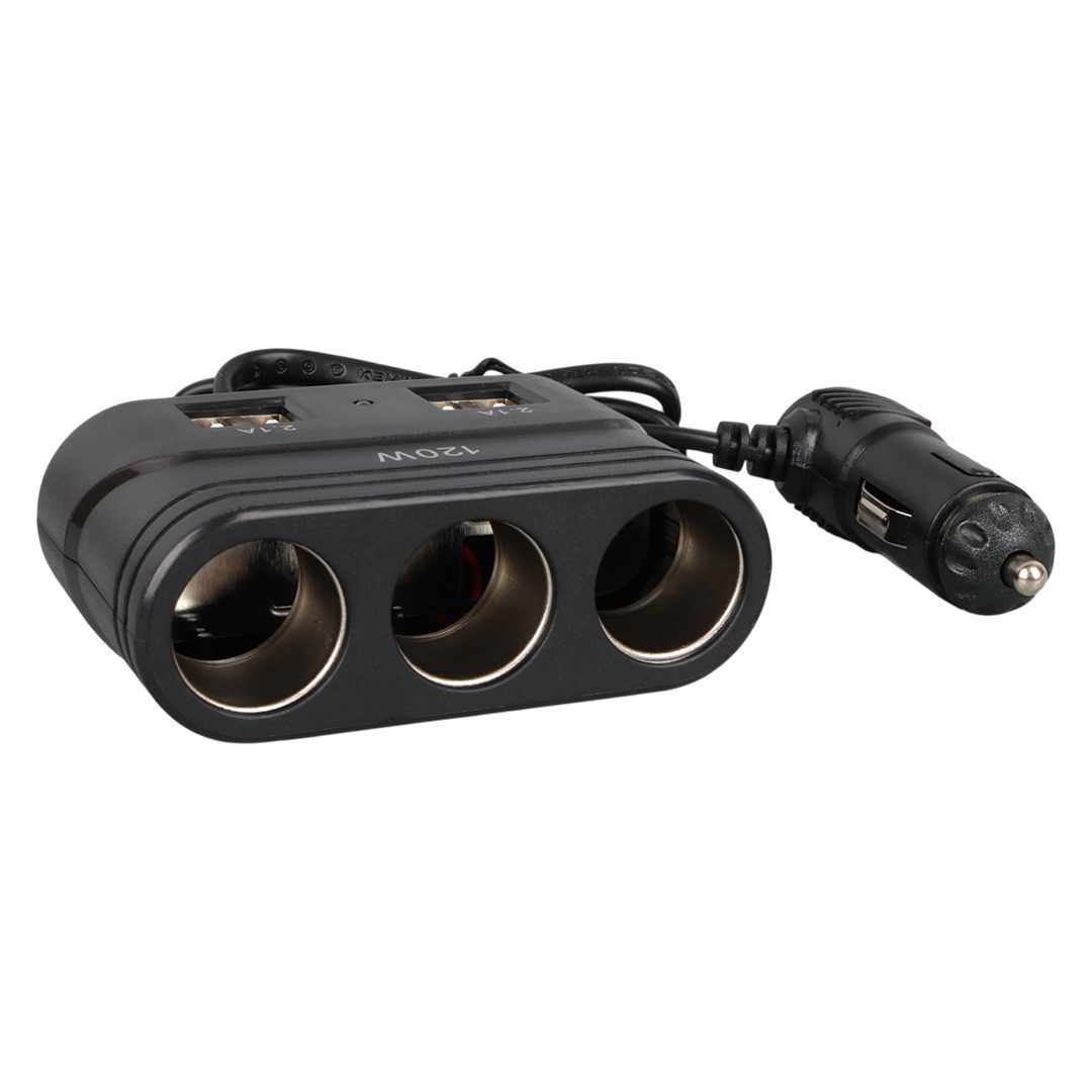 OLESSON 1678 12-24V 4 USB GİRİŞLİ 120W 80CM KABLOLU 3'LÜ ARAÇ ÇAKMAK ÇOKLAYICI