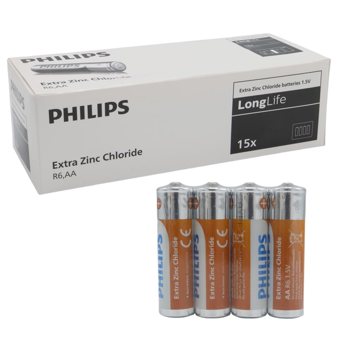 PHİLİPS EXTRA ZİNC-CARBON KALIN SAAT KALEM PİLİ AA (60'LI PAKET)