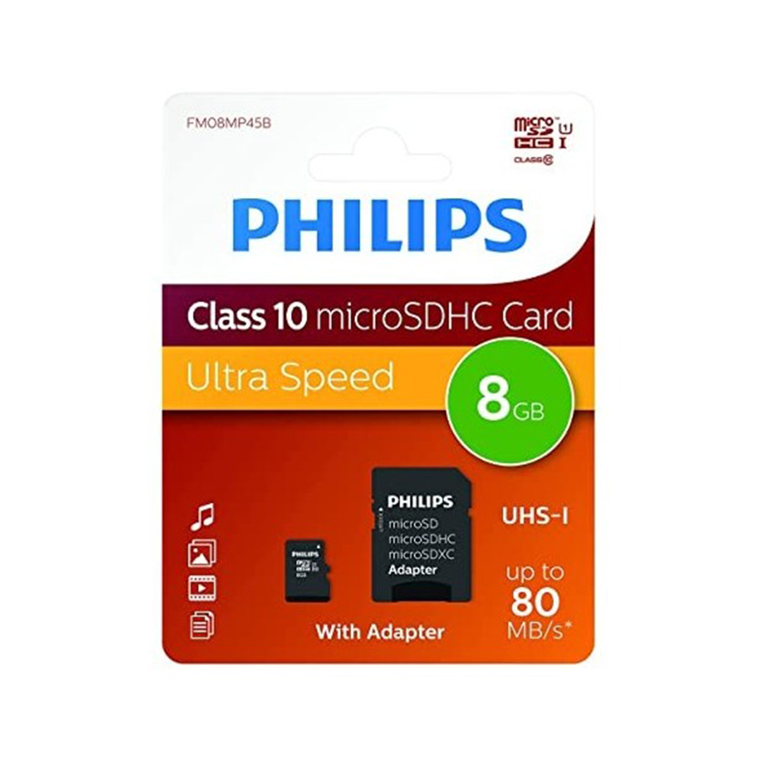 PHILIPS FM08MP45B/00 8GB CLASS10 UHS-I U1 ADAPTÖRLÜ MICRO SDHC HAFIZA KARTI