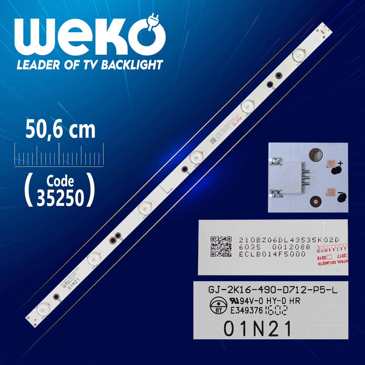 PHİLİPS GJ-2K16-490-D712-P5-L - 01N21 - 50.6 CM 6 LEDLİ - (WK-907)