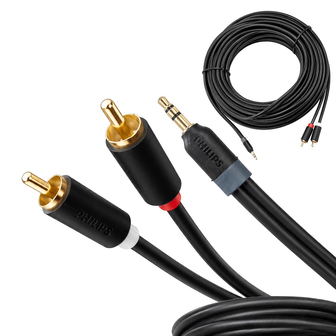 PHİLİPS SWR2110/93 30 METRE 3.5MM STEREO 2 RCA AUX SES KABLOSU Hİ-Fİ