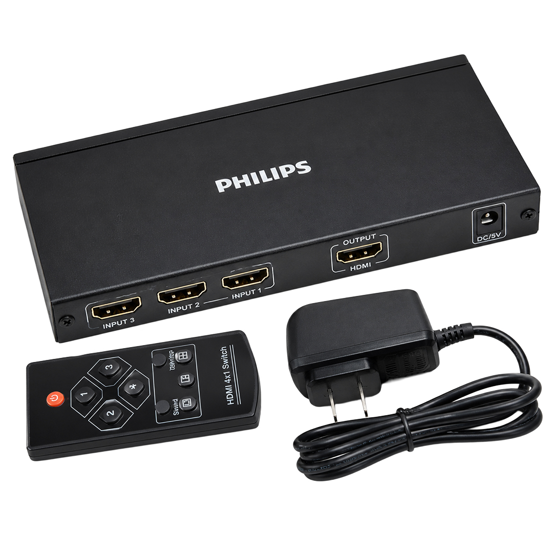 PHİLİPS SWR9101W/93 HDMI QUAD MULTİ-VİEWER 4-GİRİŞ 1-ÇIKIŞ EKRAN BÖLÜCÜ VE SEÇİCİ SWİTCH